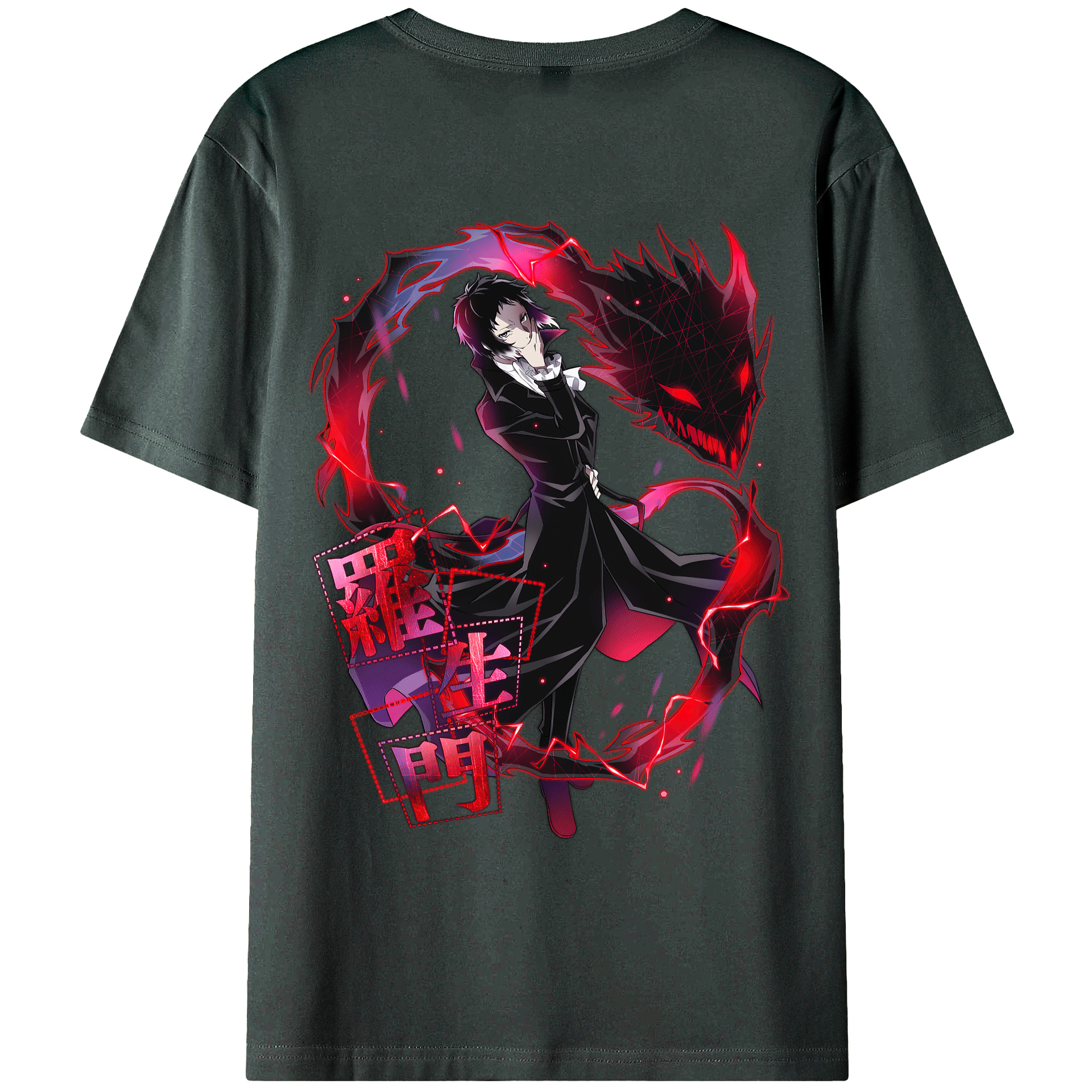 （画像用） 文豪ストレイドッグス Bungo Stray Dogs 綿100％ メンズ半袖Tシャツ（バックプリント） 通気性
